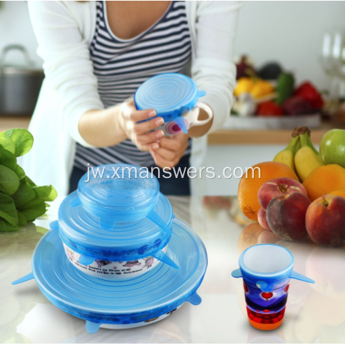 Kustom FoodGrade Silicone Stretch tutup kanggo Bowls Cups